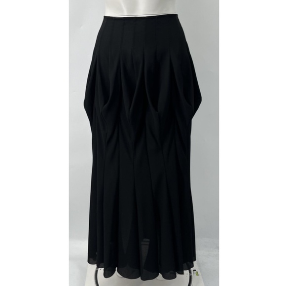 Junya Watanabe Black Paneled Bubble-Top Pleated Midi Skirt sz M